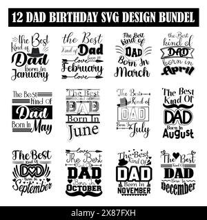 DAD Lettering citano Craft Design Illustrazione Vettoriale