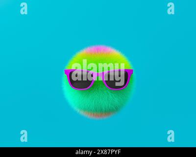 Soffici emoji 3D con occhiali da sole Foto Stock