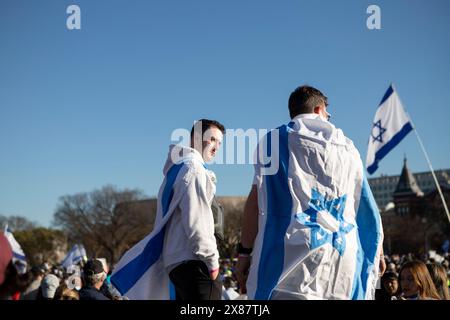 Washington, District of Columbia, USA- 14 novembre 2023: The March for Israel, una manifestazione pro-israeliana al National Mall di Washington, D.C. Foto Stock