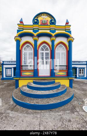 Praia da Vitoria, Terceira, Azzorre, Portogallo. Tempio dello Spirito Santo, noto come Imperio, a Praia da Vitoria. Foto Stock