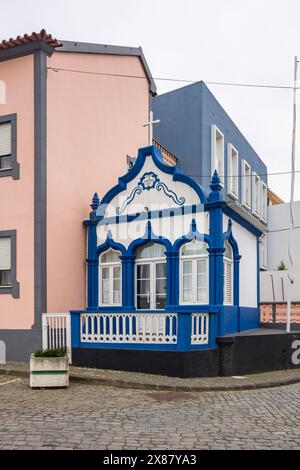 Praia da Vitoria, Terceira, Azzorre, Portogallo. Tempio dello Spirito Santo, noto come Imperio, a Praia da Vitoria. Foto Stock