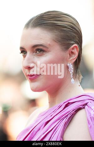 Cannes, Francia. 23 maggio 2024. Greta Gerwig partecipa alla premiere de l'Amour Ouf nell'ambito del 77° Festival Internazionale di Cannes a Cannes, Francia, il 23 maggio 2024. Foto di Aurore Marechal/ABACAPRESS. COM credito: Abaca Press/Alamy Live News Foto Stock