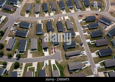 Albion, Michigan - una vista aerea del parco mobile Wildflower Crossing. Foto Stock