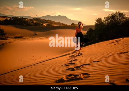 Somiglianti a un deserto, le dune di sabbia di Patara offrono un'esperienza indimenticabile sia con la sua vista che con l'antica città e la spiaggia intorno ad essa. Foto Stock