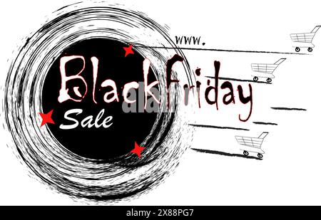 Prezzi neri del venerdì e grandi sconti Illustrazione Vettoriale
