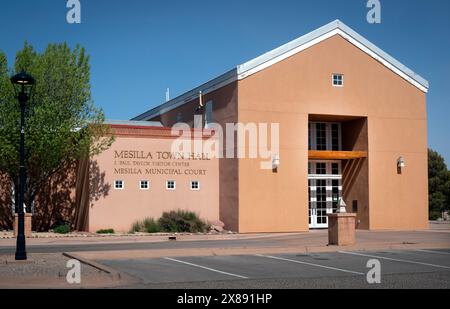 Aggiornamento moderno all'edificio del municipio di Mesilla, al centro visitatori J Paul Taylor e al tribunale municipale di Mesilla, NEW MEXICO, USA Foto Stock