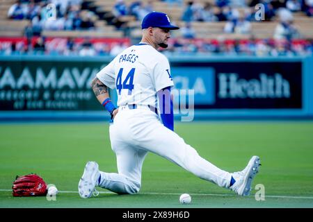 Andy Pages (44) prima di una partita della Major League Baseball al Dodger Stadium mercoledì 22 maggio 2024 a Los Angeles, California. I Diamondbacks hanno battuto in finale i Dodgers 6-0. (Aliyah Navarro/immagine dello sport) Foto Stock