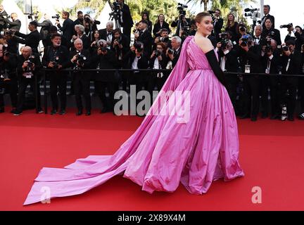 Cannes, Francia. 23 maggio 2024. Greta Gerwig, regista statunitense e presidente della giuria del 77° Festival di Cannes, arriva per la proiezione del film "l'Amour Ouf" alla 77a edizione del Festival di Cannes a Cannes, Francia meridionale, il 23 maggio 2024. Crediti: Gao Jing/Xinhua/Alamy Live News Foto Stock