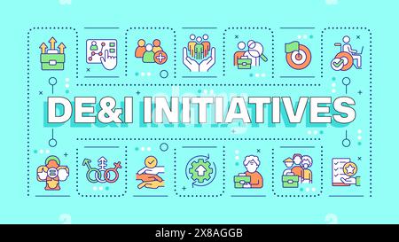 Concetto di parola delle iniziative DEI Illustrazione Vettoriale