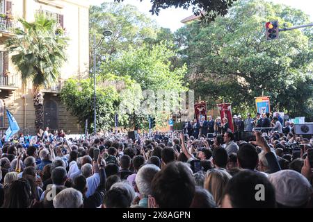 Palermo, Italia. 23 maggio 2024. Giorno di commemorazione delle vittime del massacro di capaci. (Foto di Antonio Melita/Pacific Press) credito: Pacific Press Media Production Corp./Alamy Live News Foto Stock