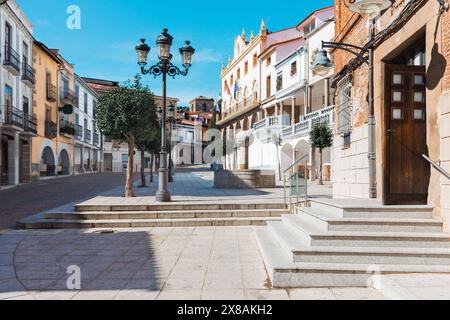 La piazza principale di Jaraiz de la vera a Caceres, Estremadura Foto Stock