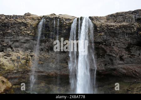 Islanda - 2024 05 01, immagine del paesaggio sull'Islanda, cascata a Seljalandsfoss Foto Stock