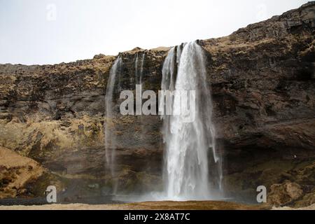 Islanda - 2024 05 01, immagine del paesaggio sull'Islanda, cascata a Seljalandsfoss Foto Stock