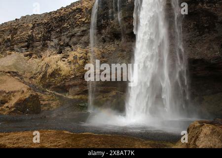 Islanda - 2024 05 01, immagine del paesaggio sull'Islanda, cascata a Seljalandsfoss Foto Stock