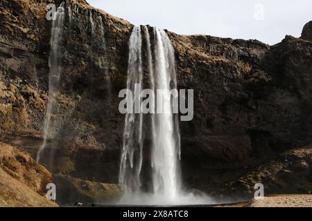 Islanda - 2024 05 01, immagine del paesaggio sull'Islanda, cascata a Seljalandsfoss Foto Stock