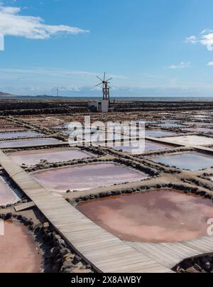 Vista panoramica delle miniere di sale di TenefÃ © con laghetti di evaporazione Foto Stock