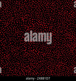 Sfondo astratto con pezzi volanti rossi su sfondo nero. Illustrazione Vettoriale