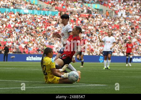 Finale di Adobe fa Women's Cup, Manchester United Women contro Tottenham Hotspur Women Wembley Stadium Londra Regno Unito 12 maggio 2024 Foto Stock