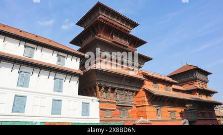 Vista posteriore del Palazzo dei nove piani, Piazza Durbar di Kathmandu, Kathmandu, Nepal. Foto Stock