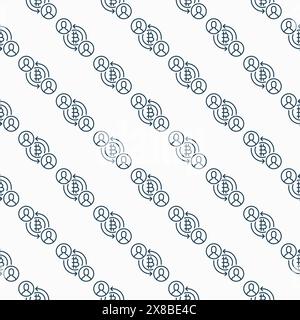 Vettore di pagamento in criptovaluta Bitcoin Crypto Concept modello sottile senza cuciture Illustrazione Vettoriale