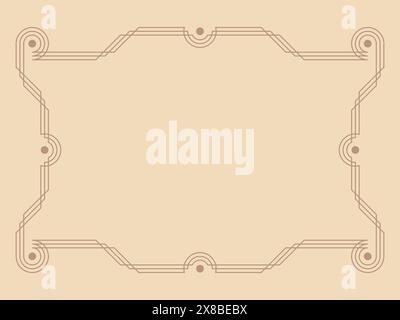 Montatura vintage in stile minimalista. Cornice retrò per testo in stile line art. Bordo lineare vintage. Progettare inviti, biglietti d'auguri e banner. Illustrazione Vettoriale