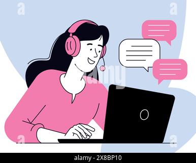 Chat di supporto tecnico, servizio clienti Illustrazione Vettoriale