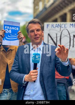 Gli scioperi turbano le trasmissioni e le piattaforme digitali di FRANCE 24 Foto Stock