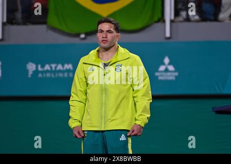 Santiago, Cile, 28 ottobre 2023, Willian Lima (BRA), bronzo, durante Judo - uomini -66kg Pan American Games Foto Stock