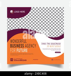 Digital Marketing Social Media Post Design Templates Illustrazione Vettoriale