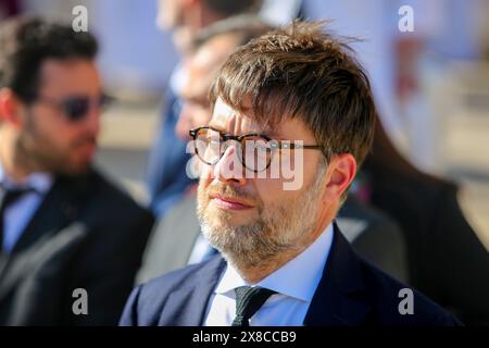 Marsiglia, Francia. 23 maggio 2024. Benoit Payan sindaco di Marsiglia, visto durante il funerale. Il funerale di Jean-Claude Gaudin, ex sindaco di Marsiglia per un quarto di secolo, è stato celebrato giovedì 23 maggio a Marsiglia. Molte personalità, in particolare i politici, sono venuti a rendergli omaggio. Credito: SOPA Images Limited/Alamy Live News Foto Stock