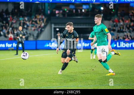 Melbourne, Victoria, Australia. 24 maggio 2024. MELBOURNE, AUSTRALIA - 24 MAGGIO: Mathew Leckie di A-League All Stars Men mentre gioca al Newcastle United durante la settimana globale del calcio al Marvel Stadium il 24 maggio 2024 a Melbourne, Australia (Credit Image: © Chris Putnam/ZUMA Press Wire) SOLO PER USO EDITORIALE! Non per USO commerciale! Crediti: ZUMA Press, Inc./Alamy Live News Foto Stock