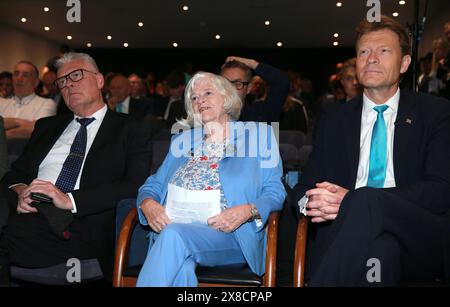 Londra, Regno Unito - 23 maggio 2024: Il deputato Lee Anderson, Ann Widdecombe e il leader della riforma del Regno Unito Richard Tice partecipano al lancio della campagna elettorale Reform UK. Foto Stock
