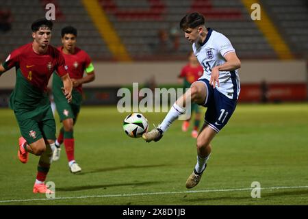 Larnaca, Cipro, 24 maggio 2024. Inghilterra U17 in azione durante il pareggio del gruppo D contro il Portogallo ai Campionati europei di Cipro. Crediti: TeeGeePix/Alamy Live News Foto Stock