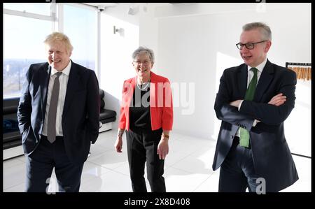 Londra, Regno Unito. 29 novembre 2019. Immagine © concessa in licenza a Parsons Media. 29/11/2019. Londra, Regno Unito. Boris Johnson General Election Campaign Day Twenty Two. Il primo ministro britannico Boris Johnson tiene una conferenza stampa con Micheal Gove e Gisela Stuart alla Millbank Tower il giorno 22 della sua campagna elettorale generale. Foto di Credit: andrew parsons/Alamy Live News Foto Stock