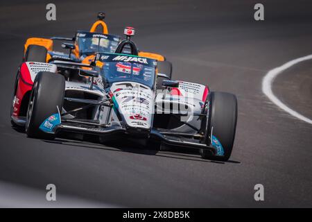 Speedway, Indiana, Stati Uniti. 24 maggio 2024. TAKUMA SATO (75) di Tokyo, in Giappone, pratica per la 108a corsa della 500 miglia di Indianapolis all'Indianapolis Motor Speedway di Speedway, IN. (Credit Image: © Walter G. Arce Sr./ASP via ZUMA Press Wire) SOLO PER USO EDITORIALE! Non per USO commerciale! Foto Stock