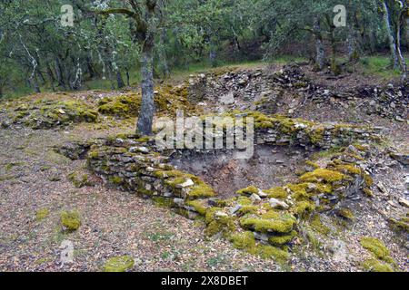 Necropoli dell'età del ferro di Los Castros de lastra. Valdegov’a.. Alava. Paesi baschi. Spagna. Foto Stock