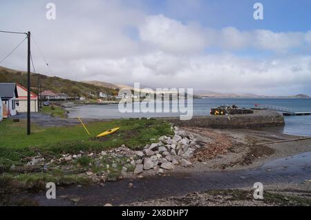 Il villaggio di Craighouse sull'isola di Giura, Scozia, Regno Unito Foto Stock