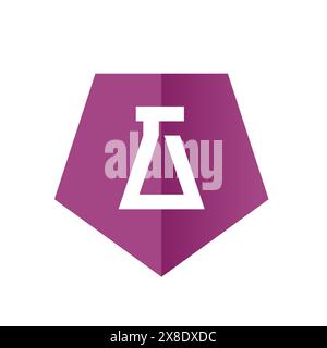 Simbolo di laboratorio, Unito all'esagono viola, disegno illustrativo vettoriale Illustrazione Vettoriale