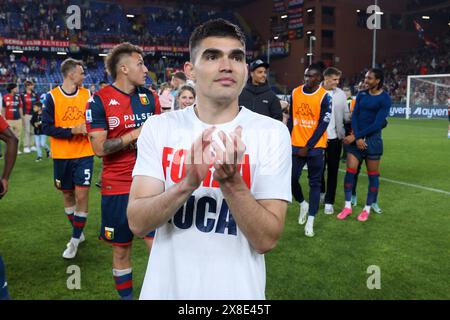 Genova, Italia. 24 maggio 2024. 24/05/2024 serie A, Stadio Luigi Ferraris, Genova, Genova - Bologna, nella foto: Vasquez durante il Genoa CFC vs Bologna FC, partita di calcio italiano di serie A A Genova, Italia, 24 maggio 2024 Credit: Independent Photo Agency/Alamy Live News Foto Stock