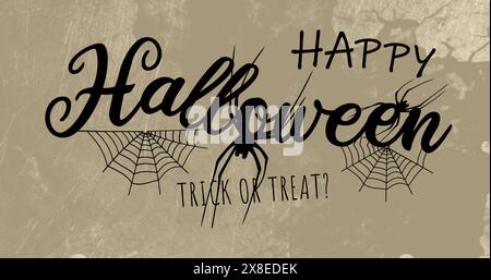 Immagine del testo di Happy halloween sulle forme Foto Stock