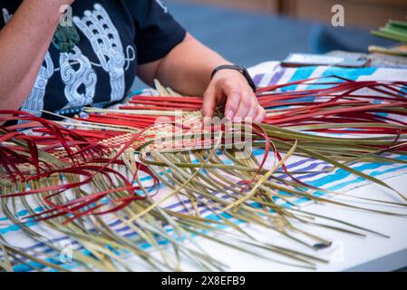 Tecnica di tessitura Maori - nuova Zelanda Foto Stock