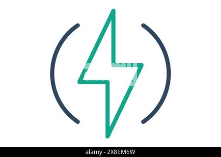 Icona elettrica. icona relativa alle utility. stile icona linea. illustrazione vettoriale degli elementi utilities Illustrazione Vettoriale