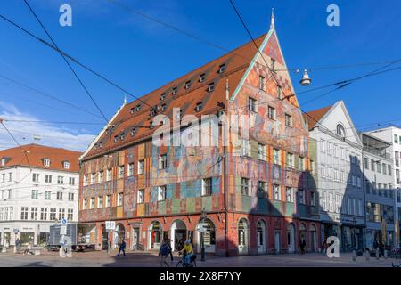 La casa di Weaver nella città vecchia, Augusta, Svevia, Baviera, Germania Foto Stock