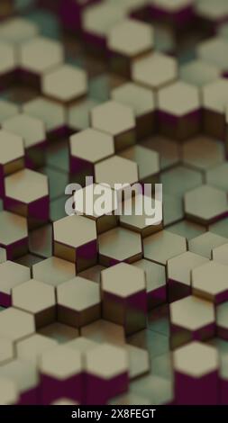 Motivo esagonale senza cuciture, geometricamente preciso, per creare un effetto tessellato simile a un nido d'ape, ideale per i design moderni. Foto Stock