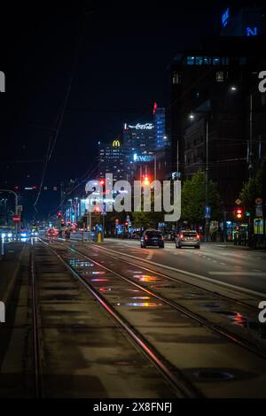 Tram del centro di Varsavia Foto Stock