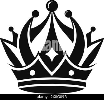 Crown silhouette, ideale per la creazione di certificati, premi, poster celebrativi, certificati, premi, design Celebratory, Royalty e Luxury Illustrazione Vettoriale