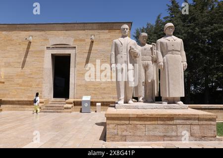 La gente visita il mausoleo di Anitkabir, il luogo di riposo di Mustafa Kemal Atatark. Foto Stock