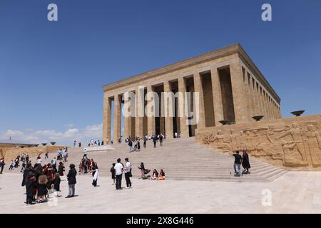 La gente visita il mausoleo di Anitkabir, il luogo di riposo di Mustafa Kemal Atatark. Foto Stock