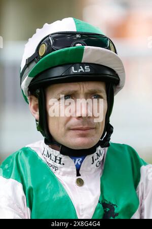 Jockey Kieran o'Neill in occasione del Betfred Temple Stakes Day all'ippodromo Haydock Park, Merseyside. Data foto: Sabato 25 maggio 2024. Foto Stock