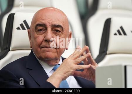 Torino, Italia. 25 maggio 2024. Adriano Galliani ( Vice Presidente e Amministratore delegato di Monza ) e Marco Maria durante ( Amministratore delegato e Presidente credito: LaPresse/Alamy Live News Foto Stock